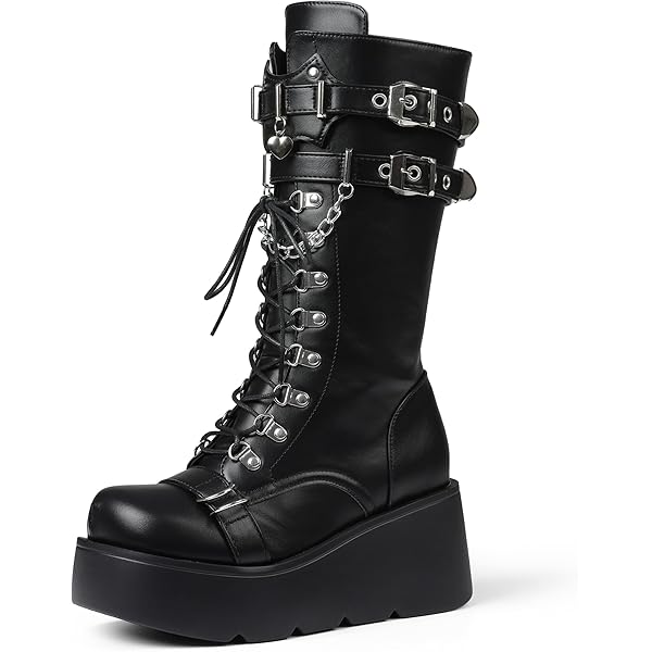 Amazon.com: XYKHUI Womens Gothic Punk Platform Boots Chunky Wedge